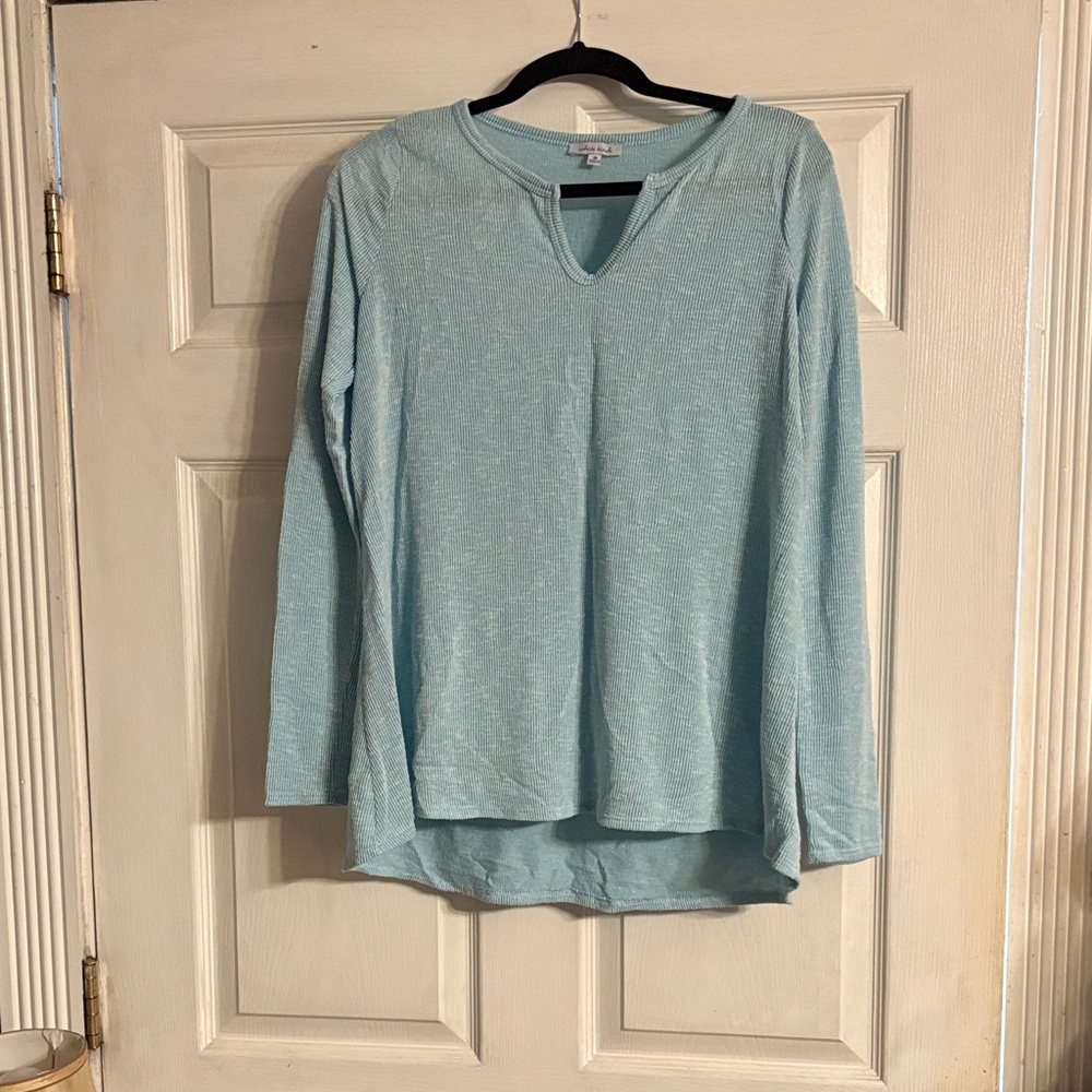 White Birch Sky Blue Long Sleeve Women's Top